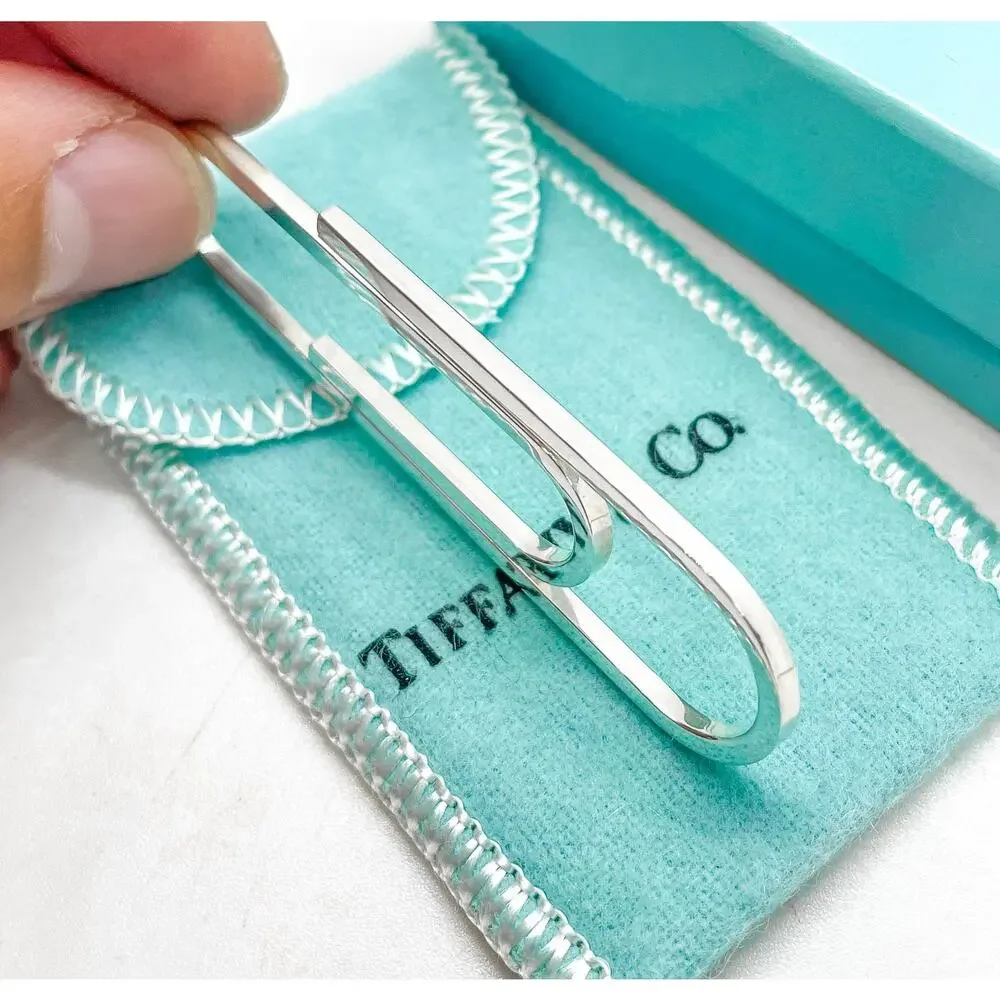 Tiffany & Co Sterling Silver Paperclip Money Clip Holder 2.5